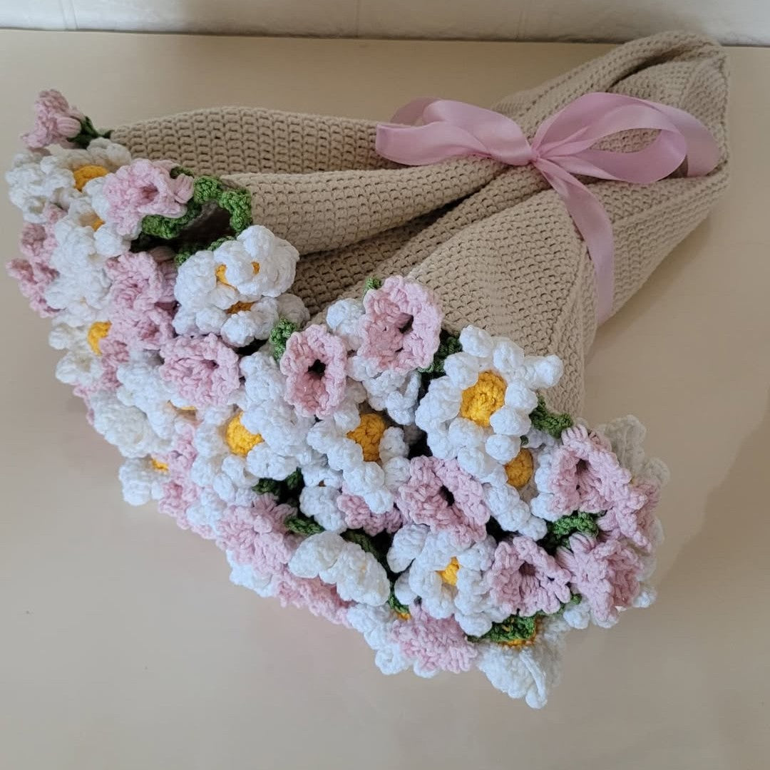 Handmade Crochet Rose Blanket - Fully Crafted Edition