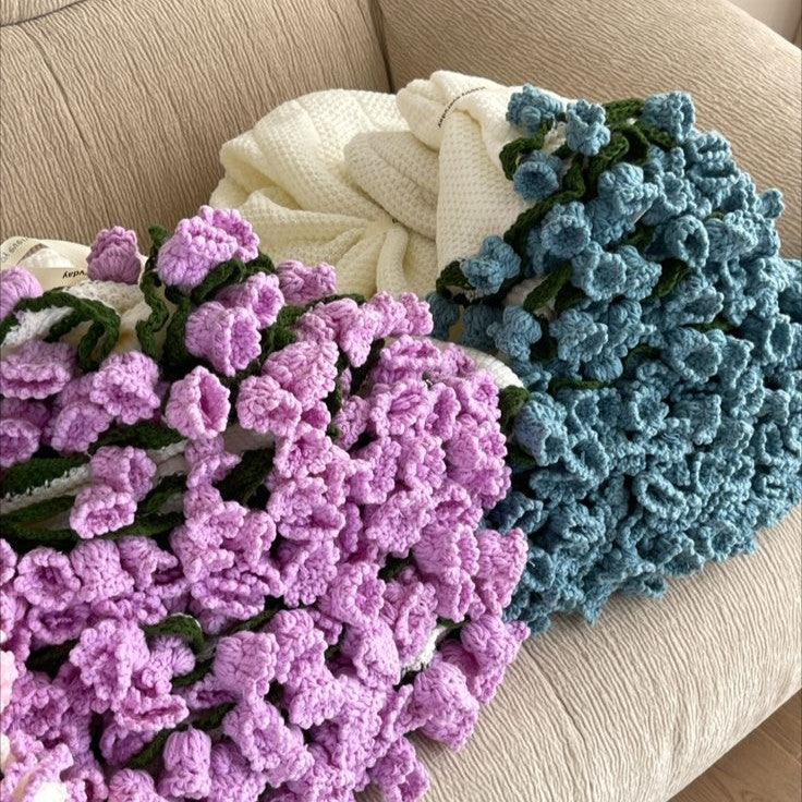 Handmade Crochet Rose Blanket - Fully Crafted Edition